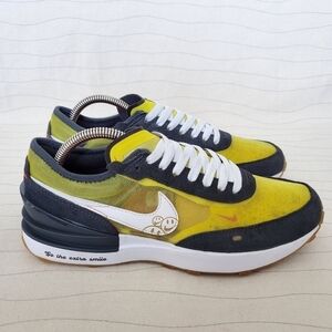 Nike Youth Smile Waffle One Yellow Dark Gray Shoes Sneakers DO5868-700 Size 6.5Y